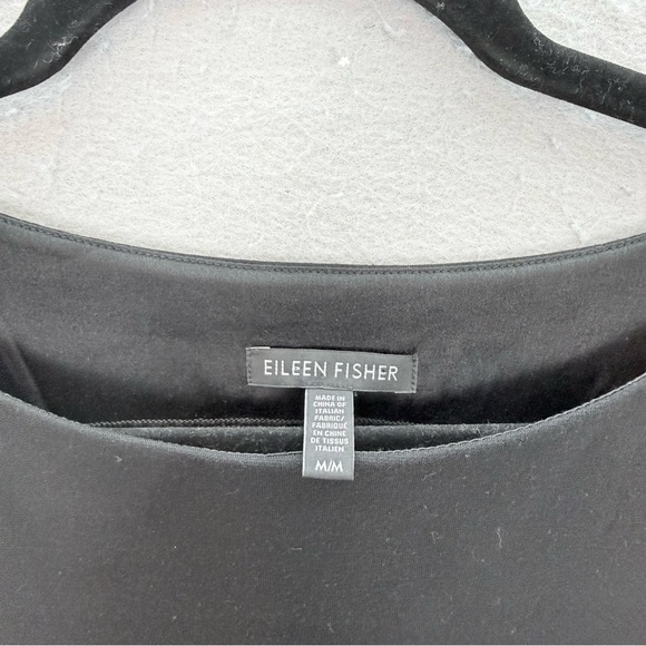 Eileen Fisher - women’s Milano Viscose knit Boat neck black jersey mini dress M - Picture 3 of 6